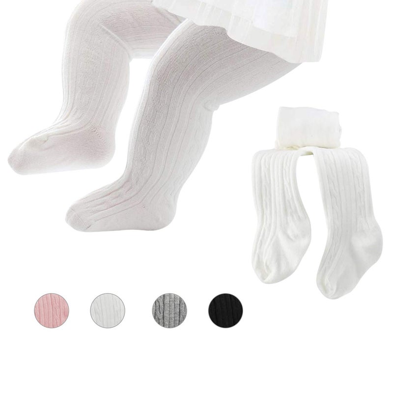Namektch Baby Girls Tights, Seamless Knit Cotton Leggings Pants Infant Toddler Girl Stockings (White, 1-2 Years) - Image 5
